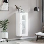 vidaXL Armoire murale blanc brillant 34 5x34x90 cm