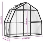 vidaXL Serre avec cadre de base anthracite 3 3 m² aluminium