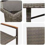 vidaXL Ensemble de salle à manger pour jardin 7 Pièces Gris