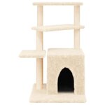 vidaXL Arbre à chat avec griffoirs en sisal crème 83 5 cm