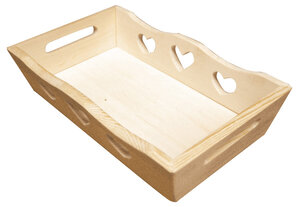 Plateau en bois avec découpe coeur 22 x 13 x 5 cm