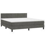 vidaXL Sommier à lattes de lit avec matelas LED Gris foncé 160x200 cm