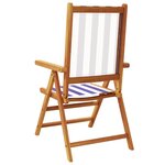 vidaXL Chaises inclinables de jardin lot de 8 tissu et bois massif