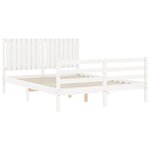 vidaXL Cadre de lit avec tête de lit blanc 160x200 cm bois massif