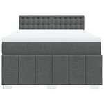 vidaXL Sommier à lattes de lit avec matelas Gris foncé 160x200cm Tissu