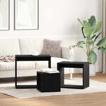 vidaXL Table Gigogne 3 Pièces Chêne noir 55 x 30 x 50 cm
