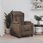 vidaXL Fauteuil inclinable électrique Marron Tissu
