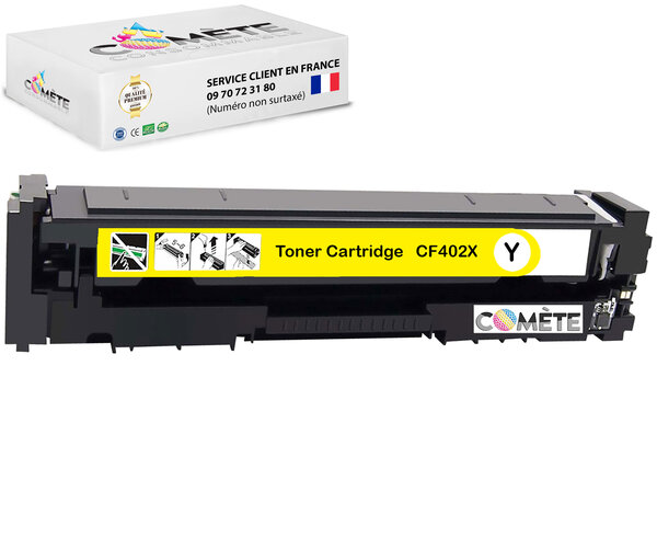 201X - 1 toner compatible avec HP 201X CF403X Jaune - Entreprise française