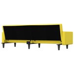 vidaXL Canapé-lit avec coussins jaune clair tissu