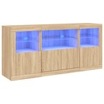 vidaXL Buffet avec lumières LED chêne sonoma 142 5x37x67 cm