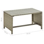 vidaXL Table basse beige 70x40x38 cm résine tressée
