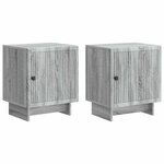 vidaXL Cabinet de chevet 2 Pièces Sonoma gris 43 x 34 5 x 50 cm