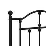 vidaXL Cadre de lit métal avec tête de lit noir 140x190 cm