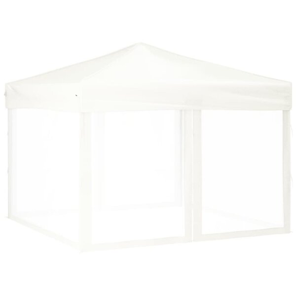 vidaXL Tente de réception pliable avec parois Blanc 3x3 m