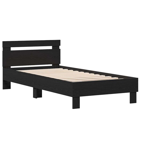 vidaXL Cadre de lit Chêne noir 90 x 200 cm Bois d'ingénierie