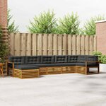vidaXL Ensemble de canapés d'extérieur 7 Pièces Naturel et Anthracite