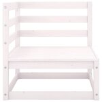 vidaXL Canapé 2 places de jardin et coussins Blanc Bois de pin massif