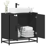 vidaXL Armoire de lavabo de salle de bain noir 65x33x60 cm