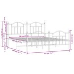 vidaXL Cadre de lit métal sans matelas et pied de lit blanc 180x200 cm