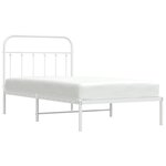 vidaXL Cadre de lit métal sans matelas et tête de lit blanc 100x190 cm