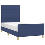 vidaXL Cadre de lit sans matelas bleu 100x200 cm tissu