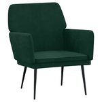 vidaXL Fauteuil Vert foncé 62x79x79 cm Velours