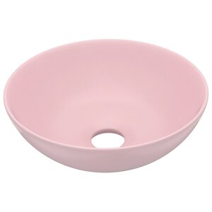 vidaXL Lavabo de salle de bain Céramique Rose mat Rond