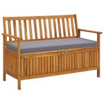 vidaXL Banc de rangement de jardin 120 cm Bois d'acacia solide