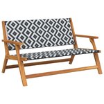 vidaXL Ensemble de Chaises et Table de Jardin en Bois d'Acacia Noir et Blanc 5 Pièces
