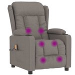 vidaXL Fauteuil de massage Taupe Tissu