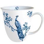 Tasse en porcelaine fine -  paon royal