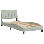 vidaXL Cadre de lit avec tête de lit Gris clair 90x190 cm Velours