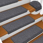 vidaXL Tapis d'escalier 30 pièces 65 x 21 x 4 cm Gris foncé Bord rectangulaire