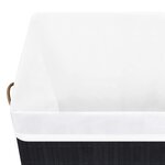 Vidaxl panier à linge bambou noir 83 l