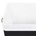 vidaXL Panier à linge avec une seule section bambou noir 83 L