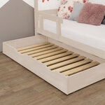 Tiroir de lit 90 x 190 avec sommier BUDDY - beige