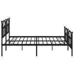 vidaXL Cadre de lit métal avec tête de lit/pied de lit noir 193x203 cm