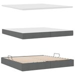 vidaXL Lit avec rangement et LED Gris foncé 200 x 200 cm Polyester