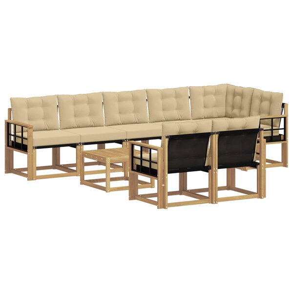 vidaXL Ensemble de canapés d'extérieur 9 pc Blanc et Beige