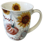 Tournesols et citrouilles - tasse en porcelaine fine