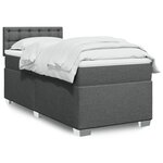 vidaXL Sommier à lattes de lit avec matelas Gris foncé 100x200cm Tissu