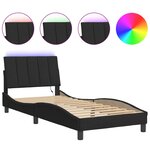 vidaXL Cadre de lit avec LED sans matelas noir 80x200 cm velours