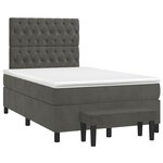 vidaXL Sommier à lattes de lit et matelas gris foncé 120x190cm velours