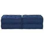 Poufs modulaires vidaXL 2 Pièces en tissu indigo