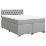 vidaXL Sommier à lattes de lit avec matelas Gris clair 140x200cm Tissu
