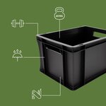 Pack and Move - Lot 4 Bacs Gerbables - Charge 20 kg - 40 x 30 x 22 cm - Stockage Rangement Outils Bricolage - Résistant - Réutilisable - 20L