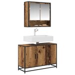 vidaXL Cabinet de salle de bain avec porte Bois Ancien 90 x 33 x 60 cm