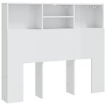 vidaXL Armoire de tête de lit Blanc brillant 120x19x103 5 cm