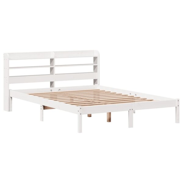 vidaXL Cadre de lit sans matelas blanc 140x200 cm bois de pin massif