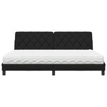 vidaXL Lit avec matelas noir 200x200 cm tissu